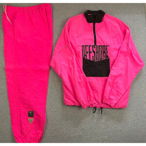 Vintage 1988 Off Shore Neon Pink Surf Tracksuit XL Oversized USA & It's Amazing